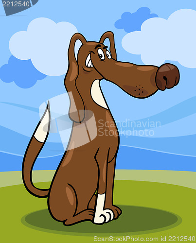 Image of funny sitting dog cartoon illustration