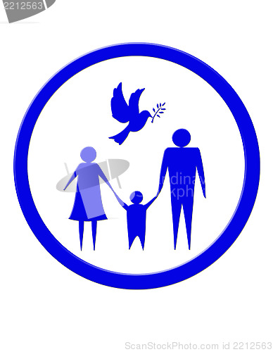 Image of Illustration of family of three persons