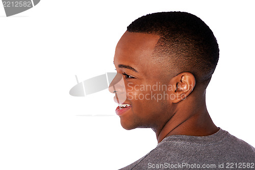 Image of Neck and side of happy man face