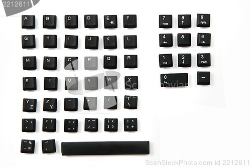 Image of alphabet from keyboard keys as font