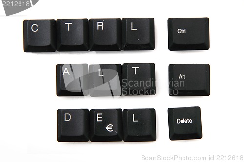 Image of ctrl + alt + delete from keyboar keys  