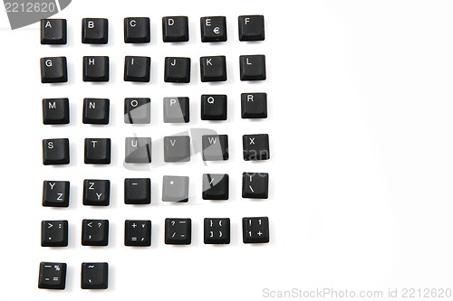 Image of alphabet from keyboard keys as font