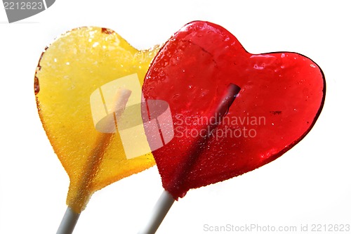 Image of lollipops as hearts