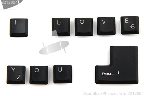 Image of I love you keyboard keys