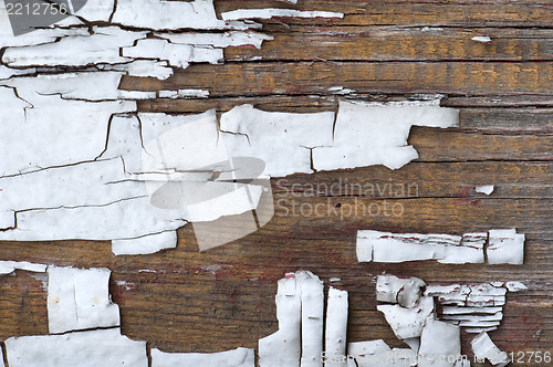 Image of Old cracked paint on boards