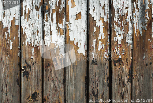 Image of Old cracked paint on boards