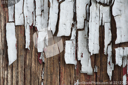 Image of Old cracked paint on boards