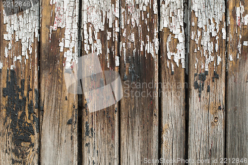 Image of Old cracked paint on boards