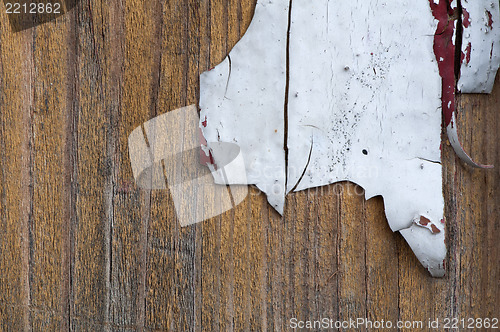 Image of Old cracked paint on boards