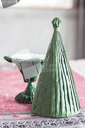 Image of Handmade rituals cone from artificial banana leaf