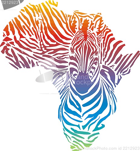 Image of Map of Africa in rainbow zebra camouflage