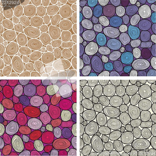 Image of Set of four circles hand-drawn pattern