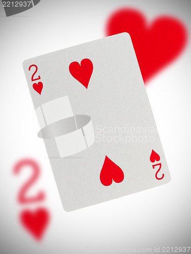 Image of Playing card, two of hearts