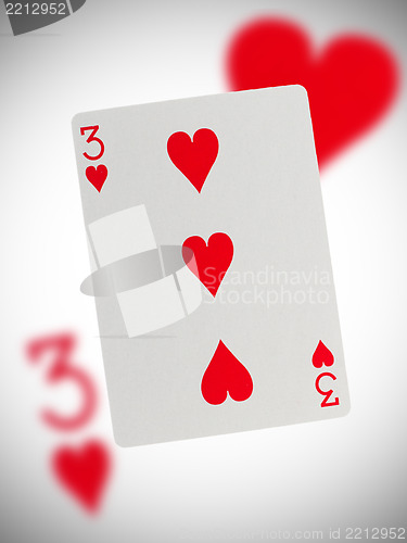 Image of Playing card, three of hearts