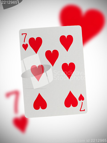 Image of Playing card, seven of hearts