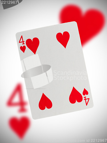 Image of Playing card, four of hearts