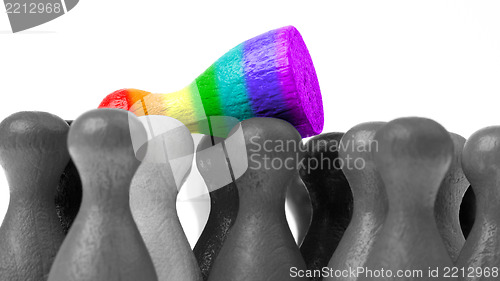 Image of Pawn in the colors of the rainbow flag