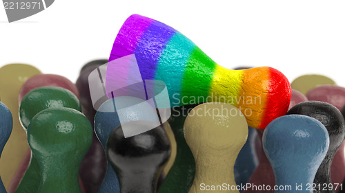 Image of Pawn in the colors of the rainbow flag