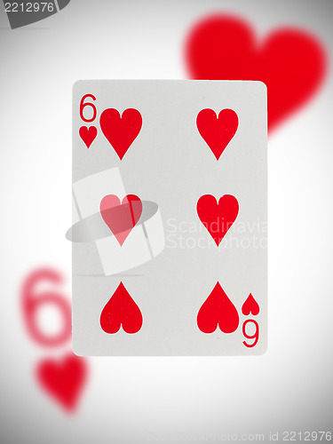 Image of Playing card, six of hearts