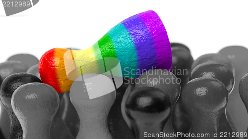 Image of Pawn in the colors of the rainbow flag