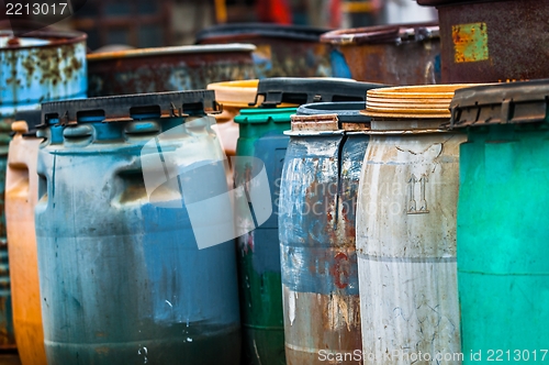 Image of Several barrels of toxic waste