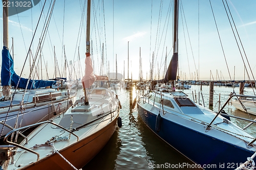 Image of Sailing boats in the harbor