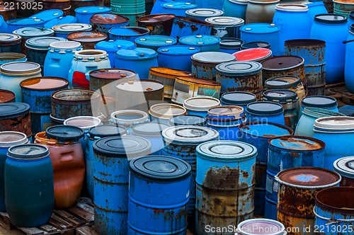 Image of Several barrels of toxic waste