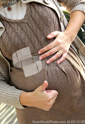 Image of Beautiful pregnant woman tummy 