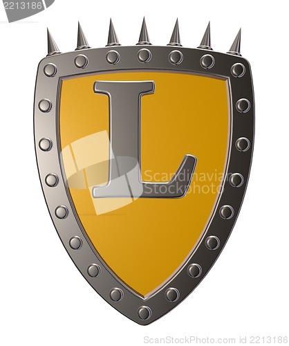 Image of shield with letter l