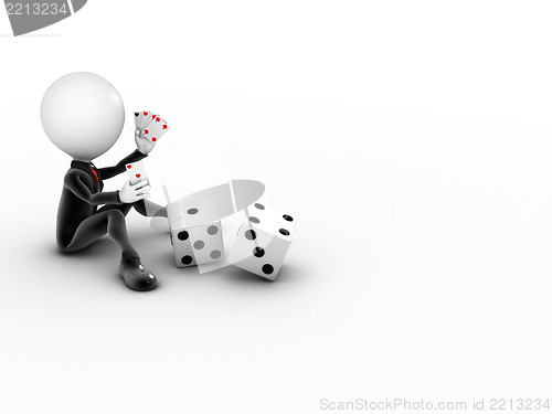 Image of 3D Man - Casino online games with copyspace