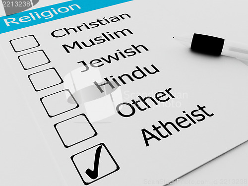 Image of Religious Atheist or Agnostic on checkmark