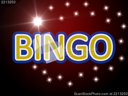 Image of bingo word on a movie scene background