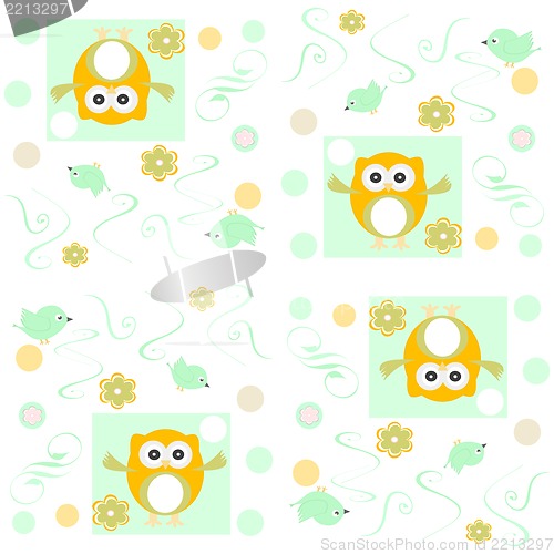 Image of Seamless owls pattern