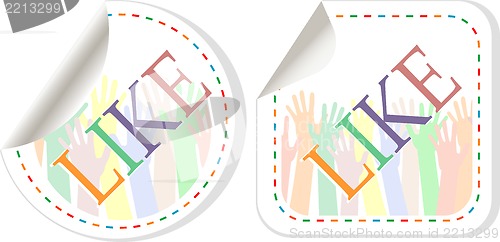 Image of Like symbols sticker set with hands