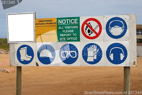 Image of warning signs at constructions site