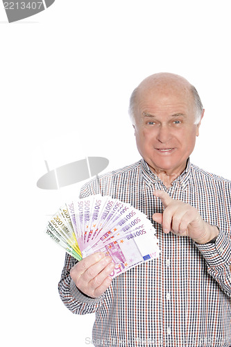 Image of Successful senior man with banknotes