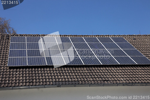 Image of Solar panels on a house roof