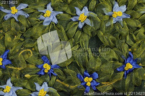 Image of Blue embroidered flowers