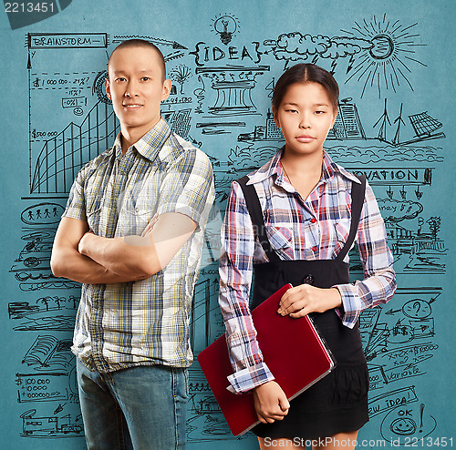 Image of Asian business Woman and Man
