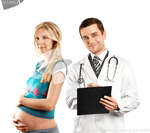 Image of Pregnant Woman With Doctor