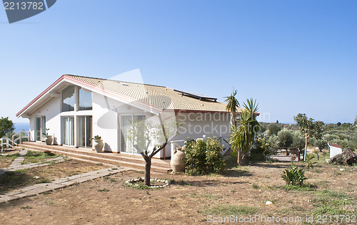 Image of modern house with trasparent walls