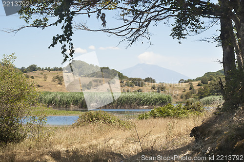 Image of Biviere lake with views of Etna