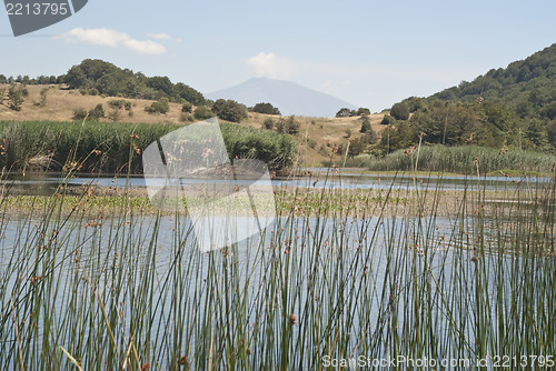 Image of Biviere lake with views of Etna