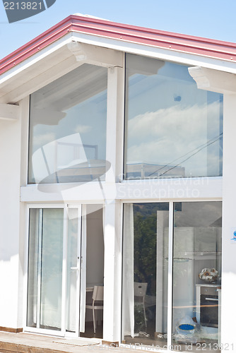 Image of modern house with trasparent walls