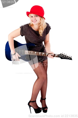 Image of Smiling girl with guitar