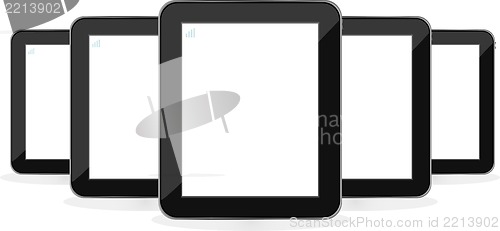 Image of Digital tablet PC set isolated on white