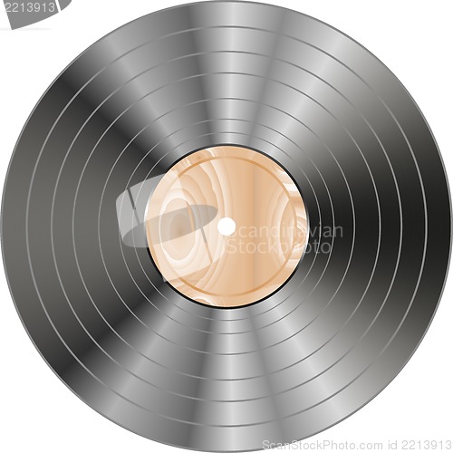 Image of vinyl wooden record isolated on white