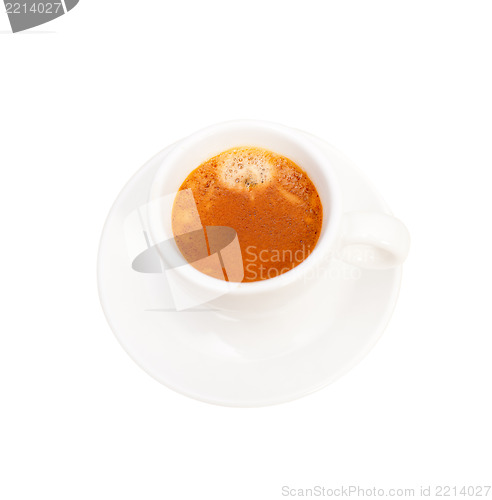 Image of Italian espresso coffee cup isolated on white