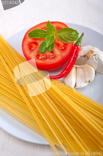 Image of Italian spaghetti pasta tomato ingredients