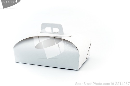 Image of White paper cake box